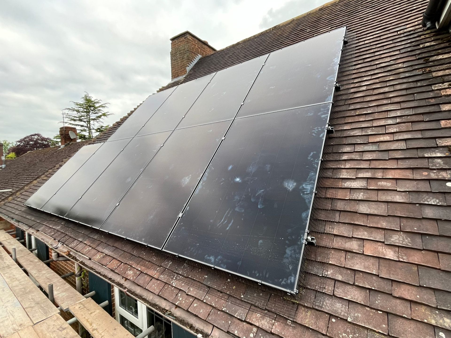 Completed domestic solar panel installation by Makse Electrical & Renewables