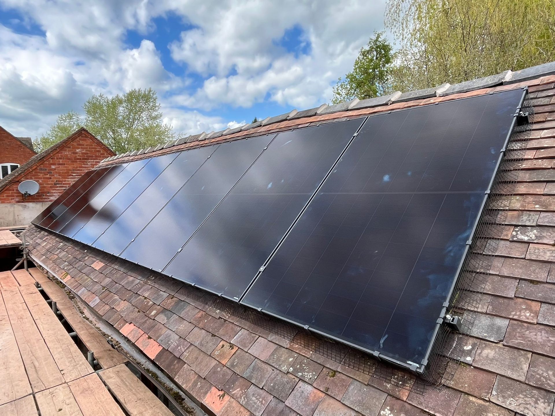 Solar panel installation bird proofing — Makse Electrical & Renewables project photo
