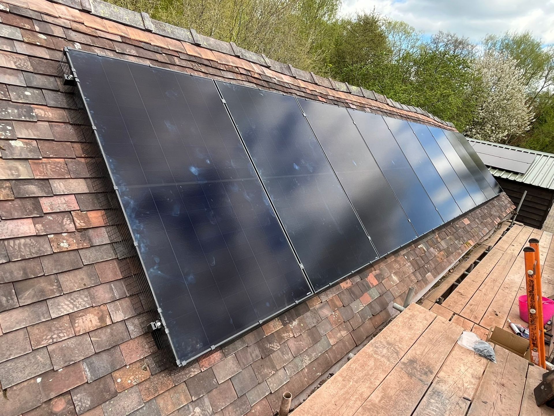 Solar panel installation barn — Makse Electrical & Renewables project photo