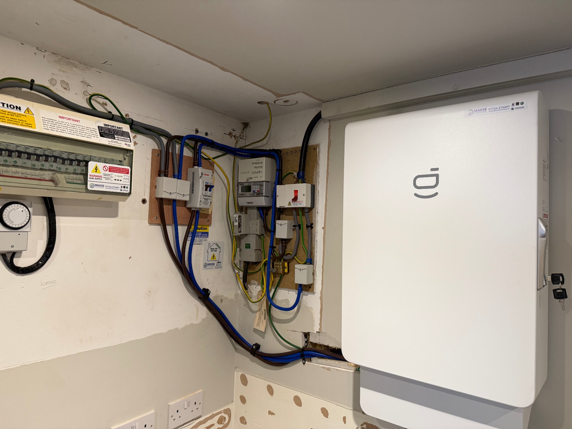 Battery storage consumer unit integration — Makse Electrical & Renewables project photo