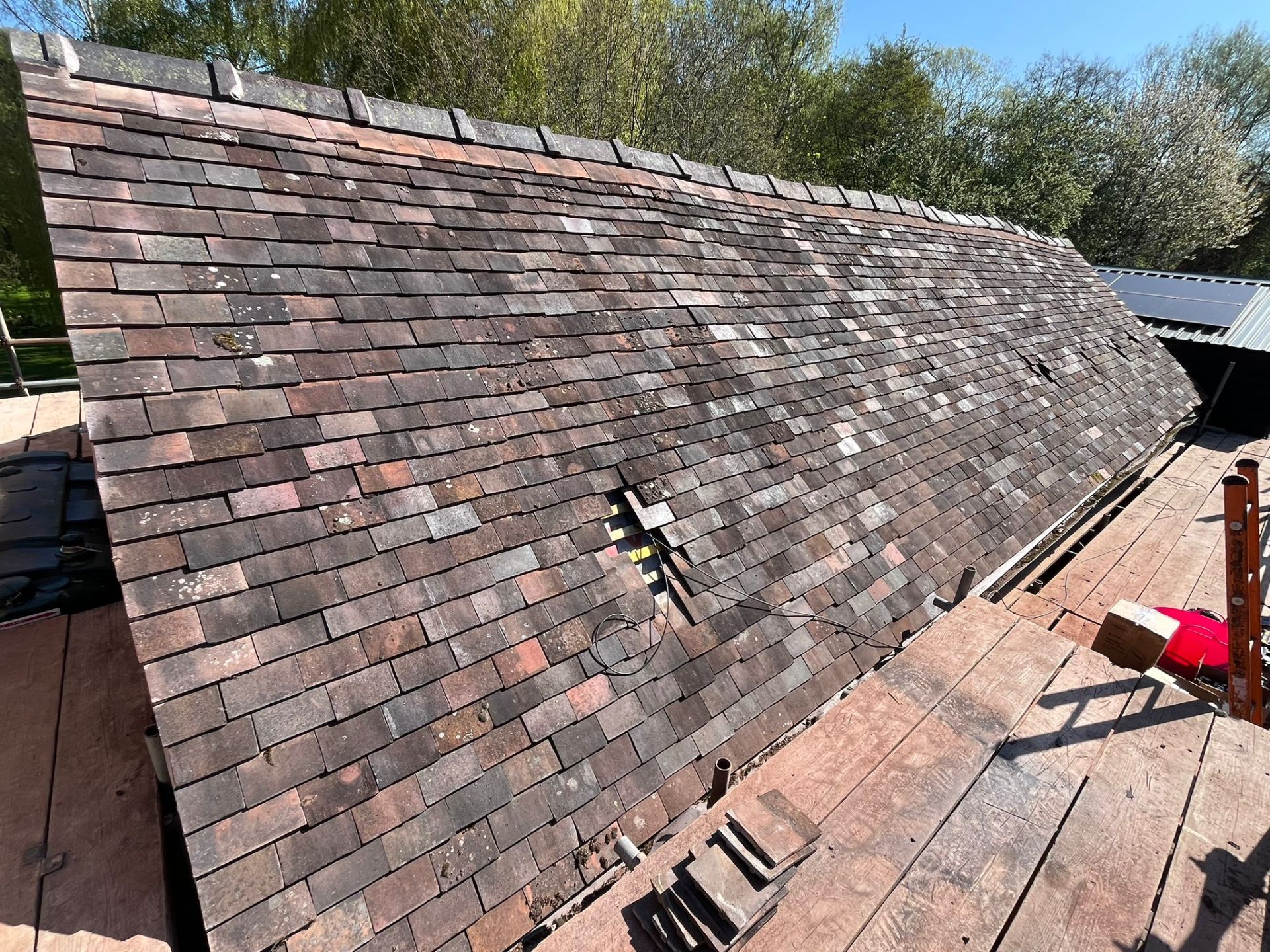 Solar panel installation barn roof before — Makse Electrical & Renewables project photo