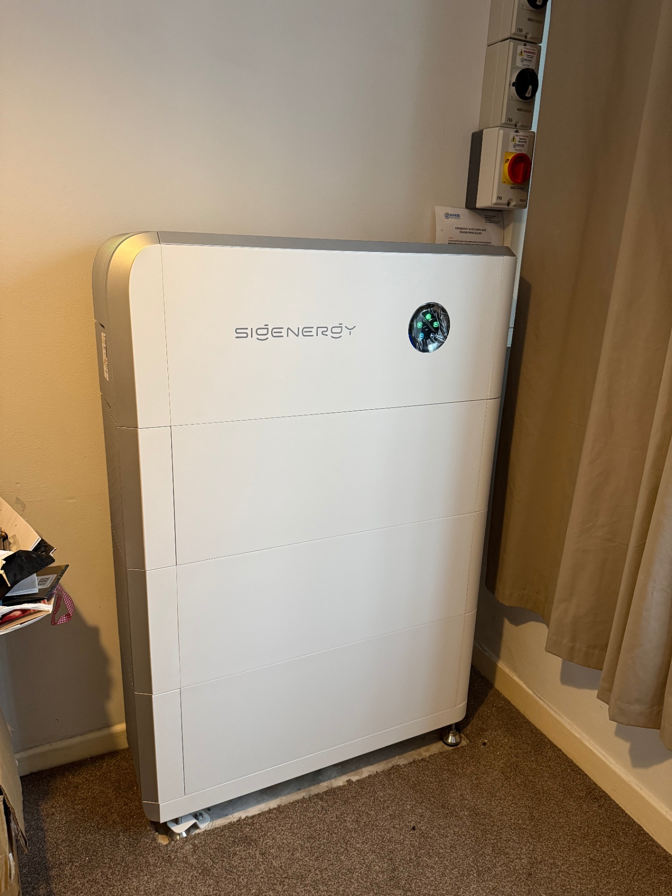 Sigenergy home battery storage system installed indoors