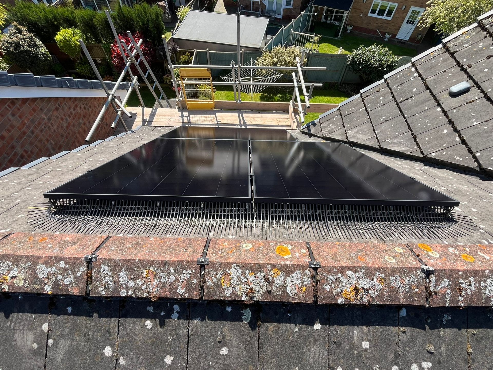 Solar panel installation bird proofing — Makse Electrical & Renewables project photo