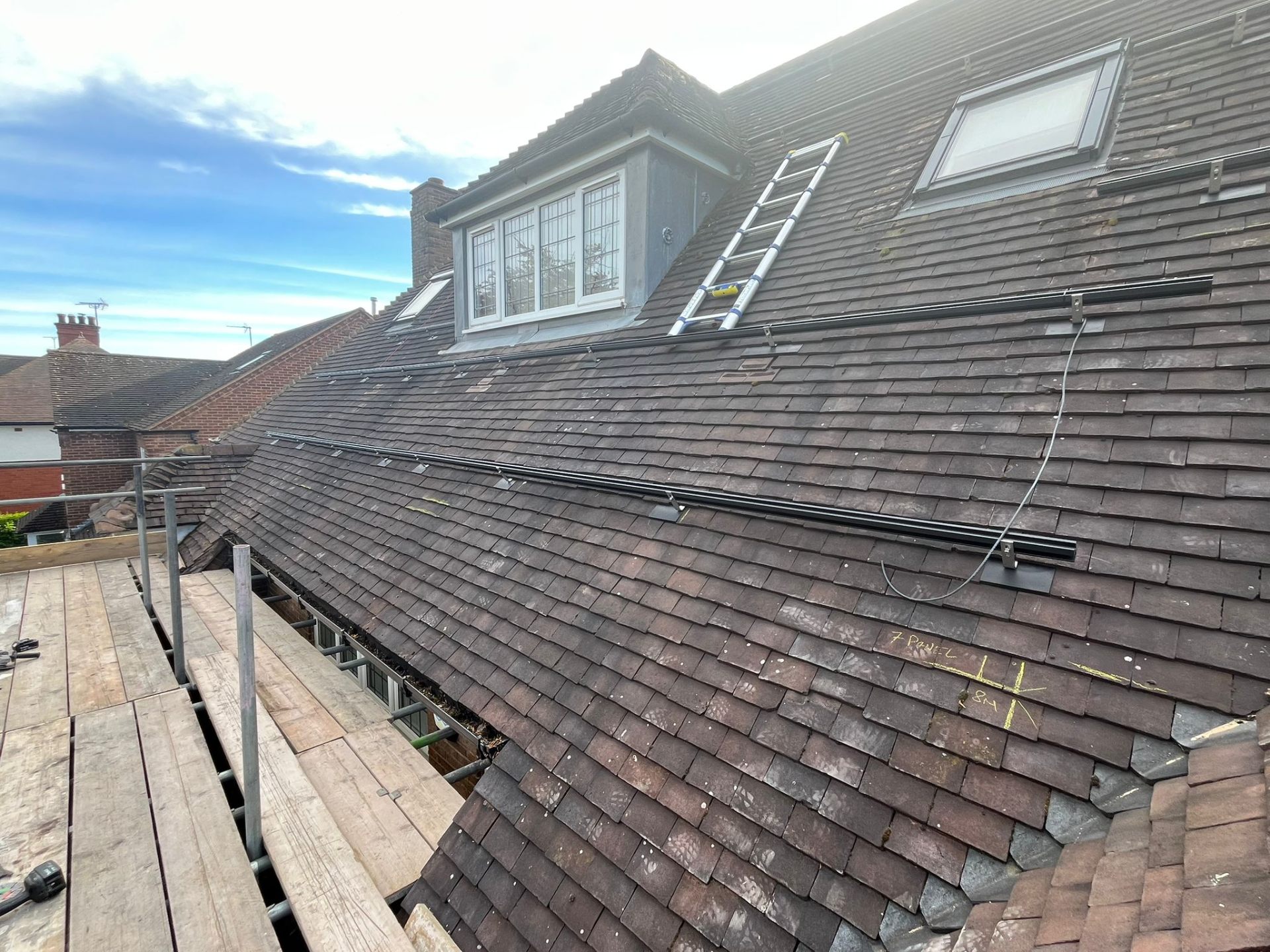 Solar panel installation mounting rails — Makse Electrical & Renewables project photo