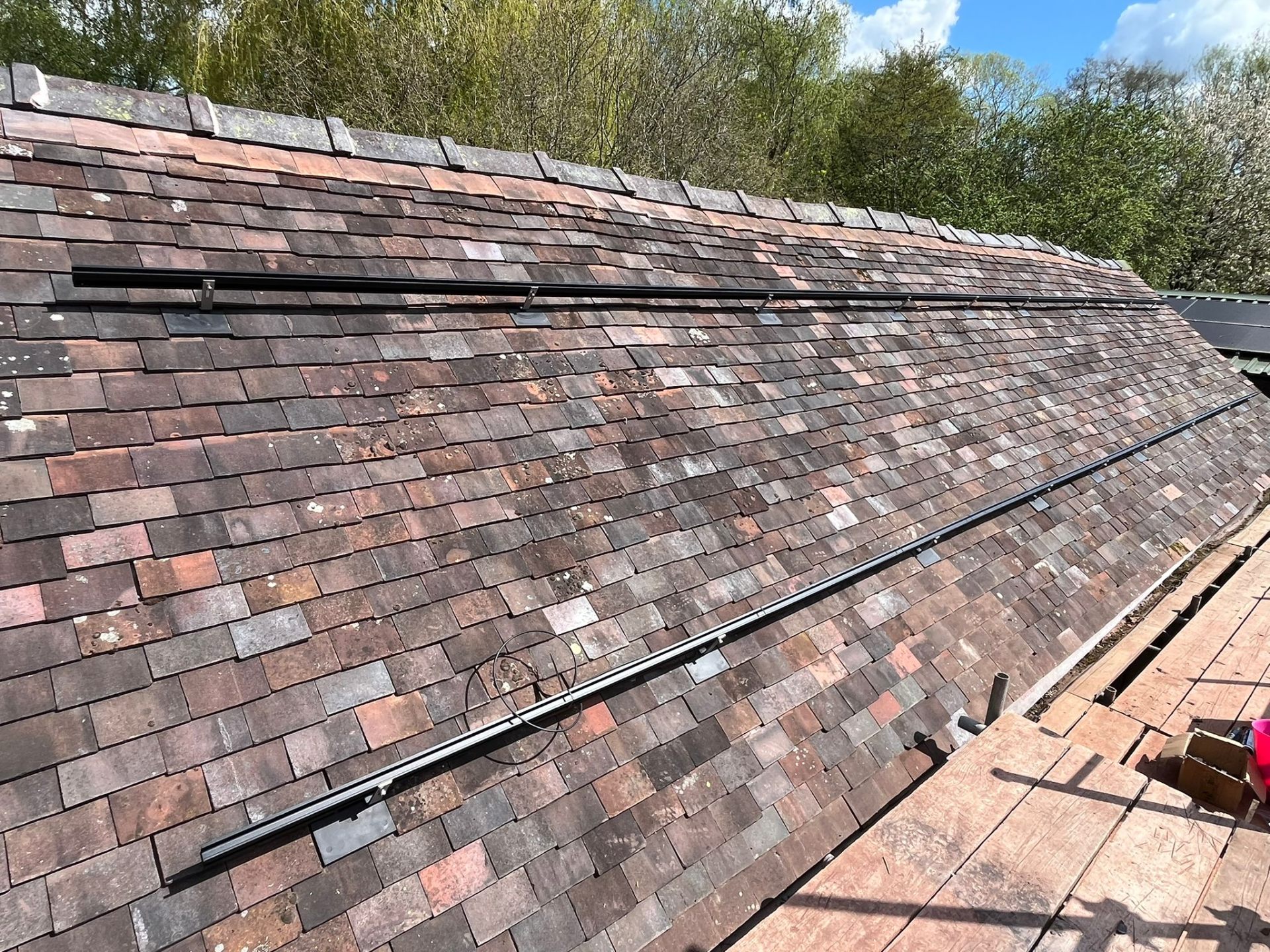 Solar panel installation barn rails cabling — Makse Electrical & Renewables project photo